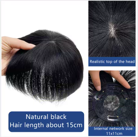 Mens Human Hair Natural Breathable Toupee