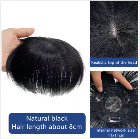 Mens Human Hair Natural Breathable Toupee