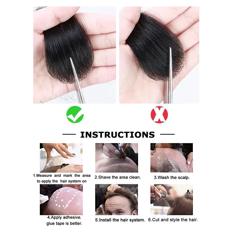 Top of the head Hairpiece Scar Patch