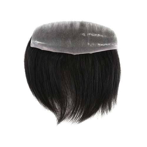 0.06mm Straight Man Toupee V Style Frontal Hairline For Men