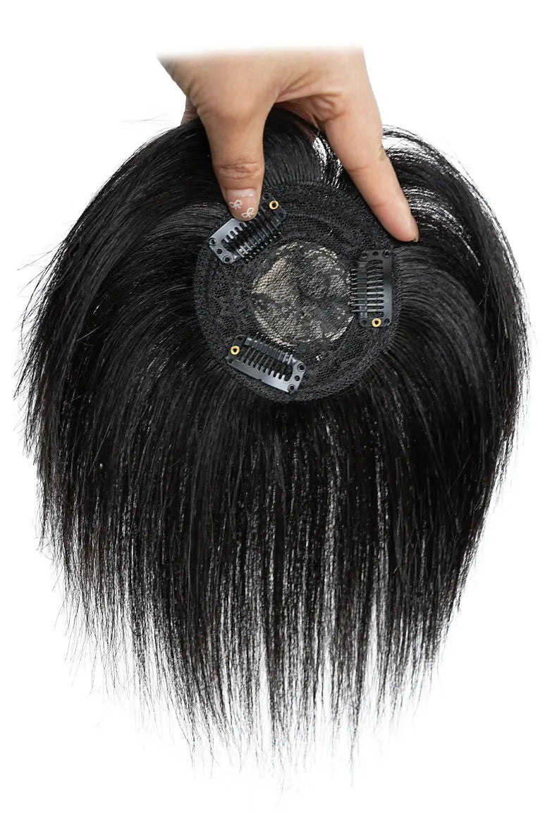 Mens Human Hair Natural Breathable Toupee