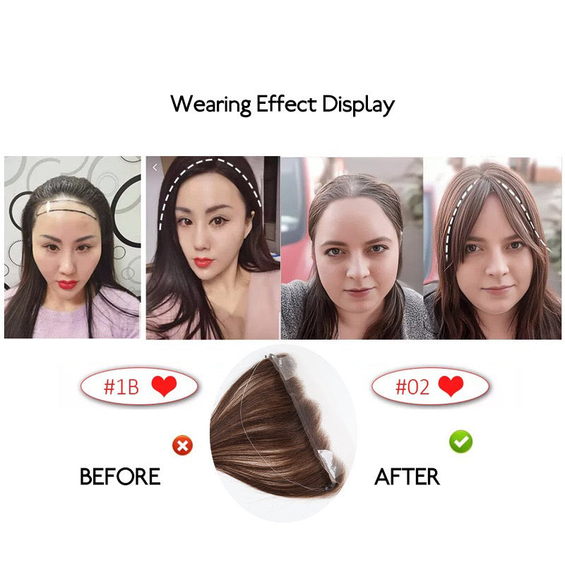 Glue-free human hair hairline topper