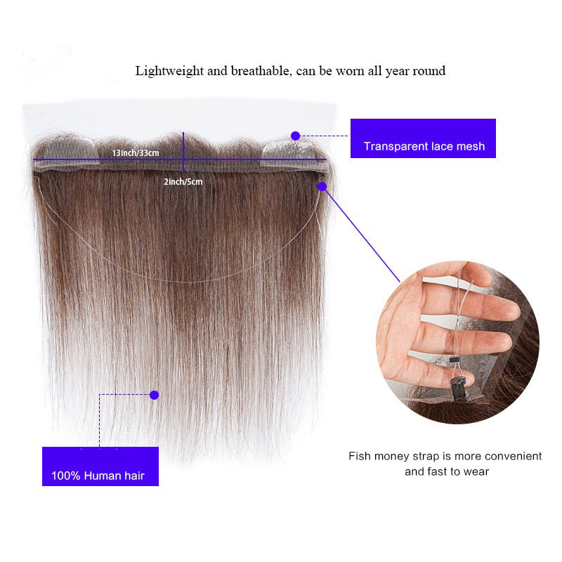Glue-free human hair hairline topper