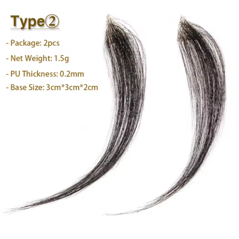 2PC Men Toupee 6inch Hairline Front Human Hair