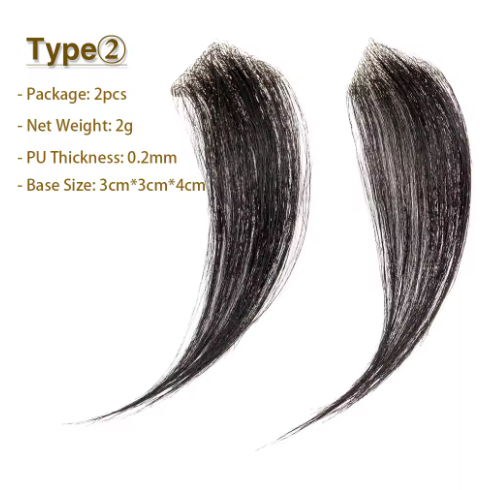 2PC Men Toupee 6inch Hairline Front Human Hair