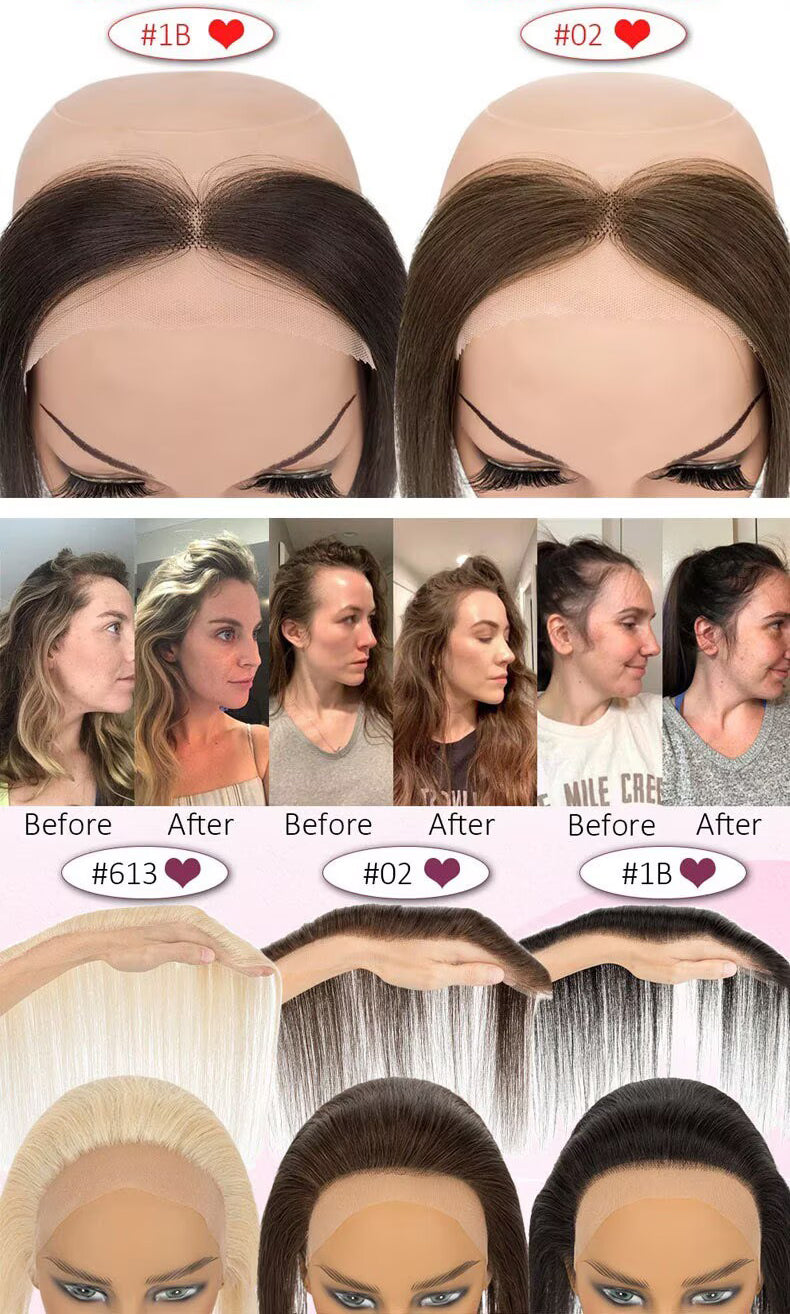 Glue-free human hair hairline topper