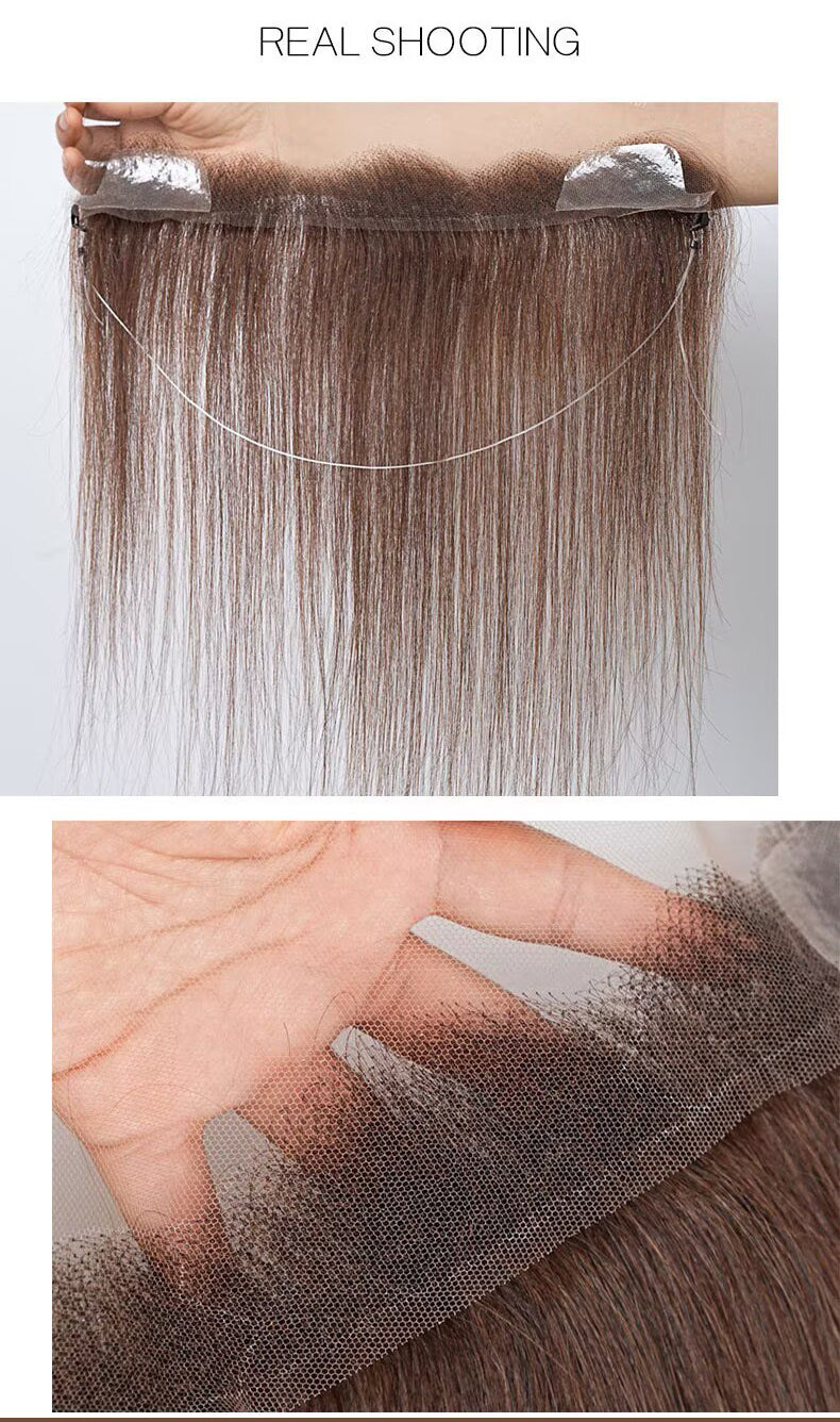 Glue-free human hair hairline topper