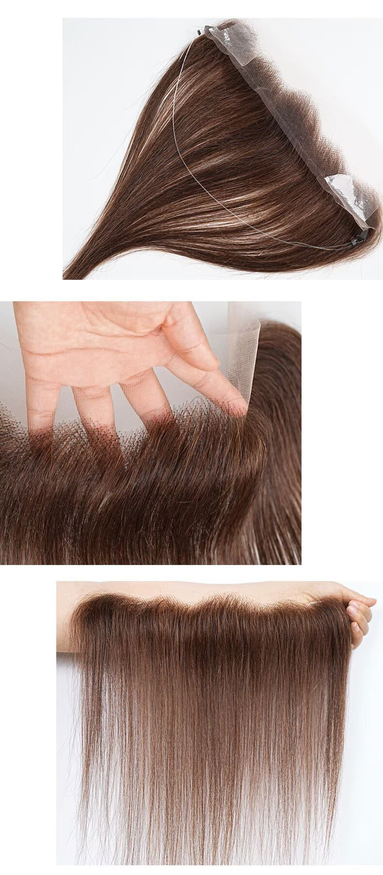 Glue-free human hair hairline topper