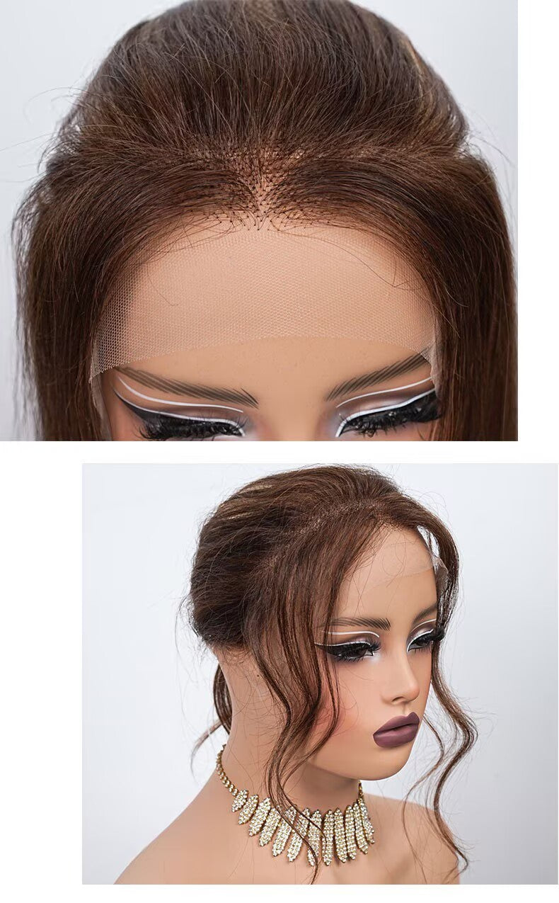 Glue-free human hair hairline topper